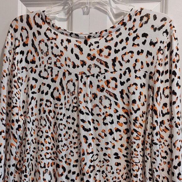 Finn & Grace Animal Print 3/4 Sleeve Blouse Women's Size S - Picture 8 of 12